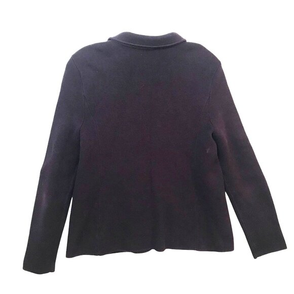 Talbots Cardigan Jacket Plum Purple Thick Jersey Womens M - Picture 2 of 9
